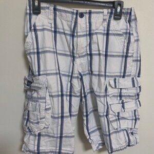 Lee white plaid cargo shorts